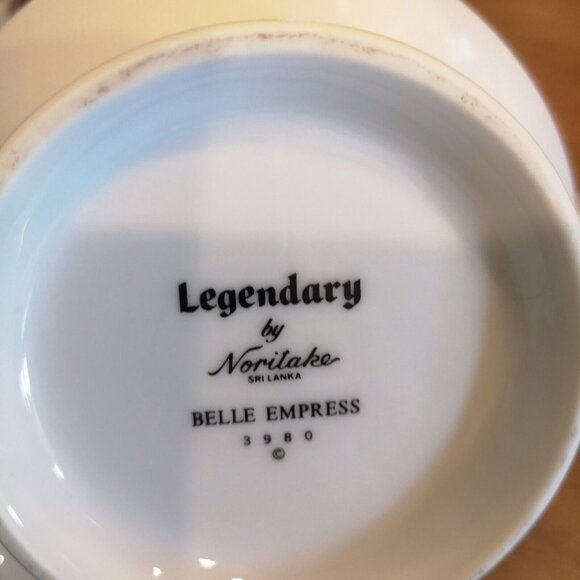 Noritake Legendary Belle Empress Sugar Bowl With Lid And Creamer Milk Jug Mint - Picture 12 of 15